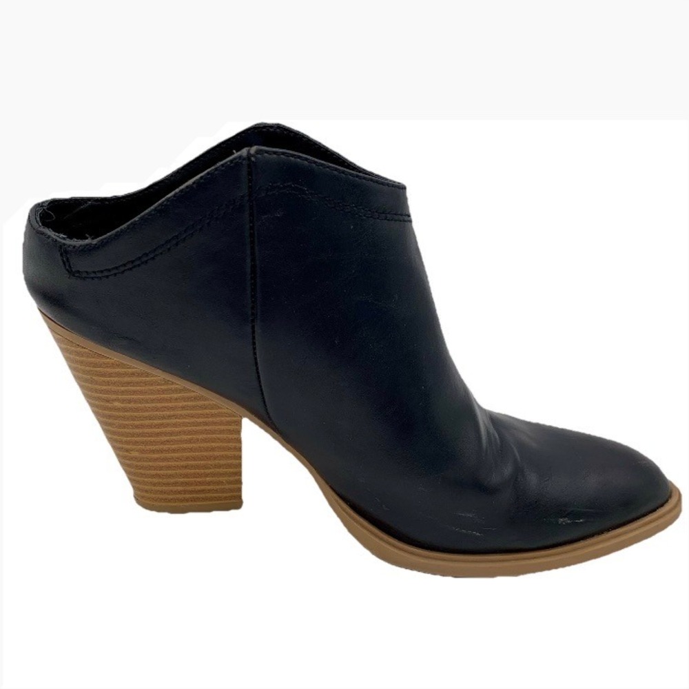 Dolce Vita Nya Ankle Bootie Mule Black Women 8.5 Block Heel Almond Toe Boho